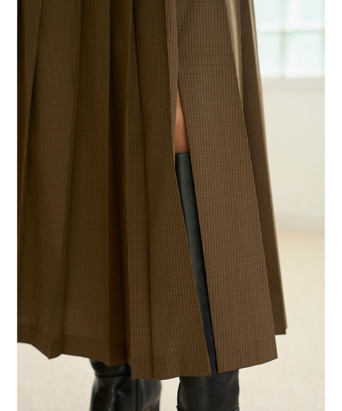 【新品未使用】SNIDEL ベルト付きプリーツロングスカート チェック サイズ1 スナイデル SNIDEL ベルト付きプリーツロングスカート （CHECK