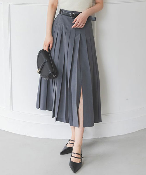 【新品未使用】SNIDEL ベルト付きプリーツロングスカート チェック サイズ1 スナイデル SNIDEL ベルト付きプリーツロングスカート （CHECK