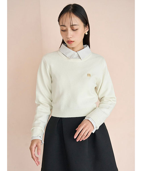 スナイデル　正規　ミニブローチプルオーバー　ホワイト　新品　snidel SNIDEL｜ミニブローチプルオーバー | Rakuten Fashion(楽天
