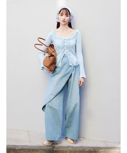 みきページです♡ Sustainableフリルニットプルオーバー｜SNIDEL スナイデル