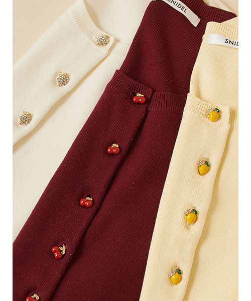 フルーツボタンパフニットカーディガン｜SNIDEL スナイデル