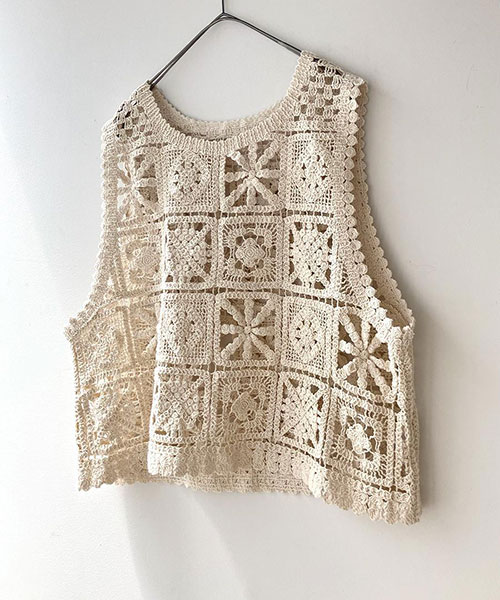 2way ブークレRIB KNITベスト　ナッツ 2way ブークレRIB KNITベスト ナッツ