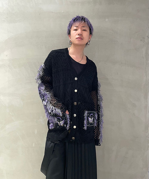 revival fringe knit cardigan|KIDILL KYOTO キディル キョウト revival fringe knit cardigan|KIDILL KYOTO キディル キョウト