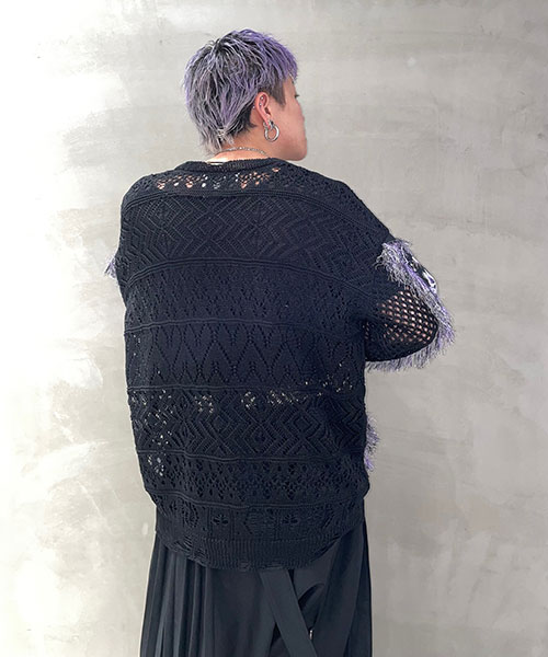 revival fringe knit cardigan|KIDILL KYOTO キディル キョウト revival fringe knit cardigan|KIDILL KYOTO キディル キョウト
