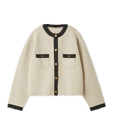 【タグ付き新品】ミラオーウェン　Wフェイス金釦カーデプルオーバー　サイズ1 Mila Owen（ミラオーウェン）の「【WEB限定カラーあり】SET UPW