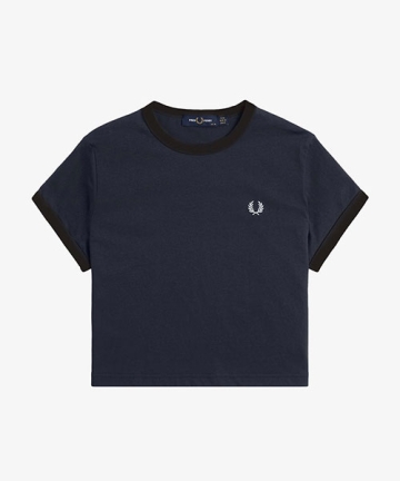 FRED PERRY Cropped Ringer T-Shirt ネイビー Cropped Ringer T-Shirt｜FRED PERRY フレッドペリー