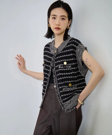ツイードニットジレ｜ADAM ET ROPE' FEMME アダム エ ロペ ファム