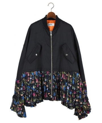 【KIDILL】 PLEATED MA-1JACKET Kidill Men's Black Patch Ma-1 Jacket | Forces Jackets