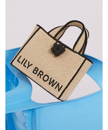 【LILY BROWN×MARY QUANT】ジュートロゴトート WHT Lily Brown （リリーブラウン)【MARY QUANT】ジュートロゴトート