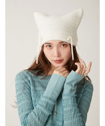 rurumu: usa-mimi knit cap(black)