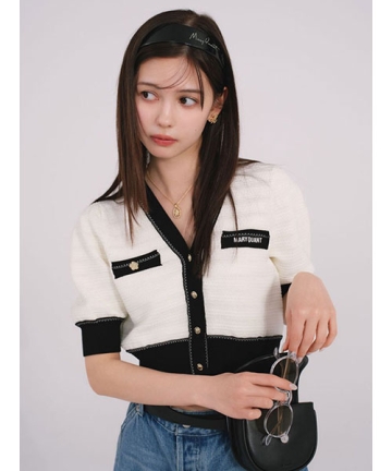 【LILY BROWN×MARY QUANT】デイジーモチーフニットカーディガン LILY BROWN×MARY QUANT】デイジーモチーフニットカーディガン