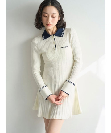 ロゴ刺繍ポロニットミニワンピース｜LILY BROWN リリーブラウン