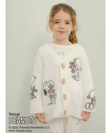 PEANUTS】【KIDS】SNOOPY×BEAR ジャガードカーディガン｜gelato