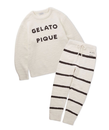 【gelato pique】パウダーロゴジャガード　セットアップ パウダーロゴジャガードプルオーバー&ロングパンツセット