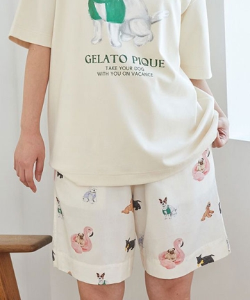 大人気!! gelato pique SUMMER DOG総柄ハーフパンツ gelato pique｜【UNISEX】SUMMER DOG総柄ハーフパンツ | Rakuten
