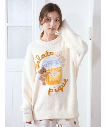 新品未使用　タグ付き　ジェラートピケ　パジャマ　#43 セール】ウォッシングベア柄Tシャツ（ルームウェア/パジャマ