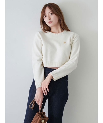スナイデル　正規　ミニブローチプルオーバー　ホワイト　新品　snidel SNIDEL｜ミニブローチプルオーバー | Rakuten Fashion(楽天