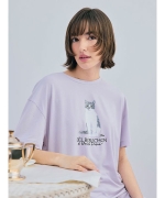JOEL ROBUCHON】【持続冷感】CATプリントTシャツ｜gelato pique