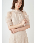 完売品　snidel デザインスリーブレースドレス SWFO244077 デザインスリーブレースドレス(マキシ・ロングワンピース