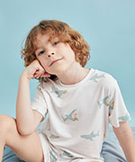 【KIDS】【接触冷感】SHARK柄Tシャツ